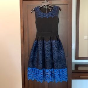MAJE scuba and lace midi dress size 1 PERFECT condition worn once